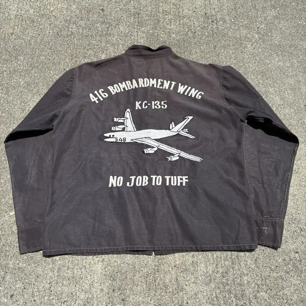 Vintage 1960s USAF 416th Bombardment Wing KC-135 Souvenir Jacket Conmar Zipper